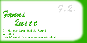 fanni quitt business card